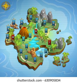 Level Maps Game Example User Interface Stock Vector (Royalty Free ...