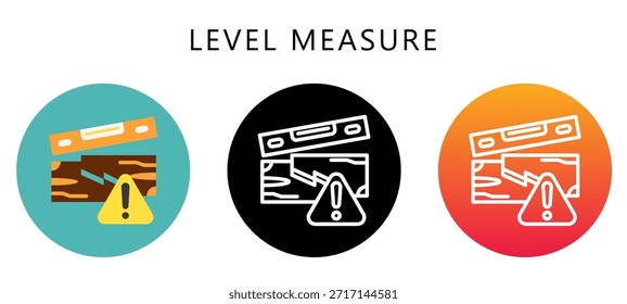 Level Measure Multi Style Icon, Flat, Line, Glyph, Lineal, Dual Tone. Relate To Carpentry, Wood Industry. Use For Modern Concept, Ui, Ux Web And App Development.