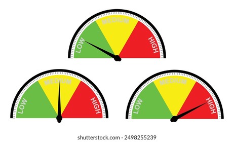 level meter set isolated on white background