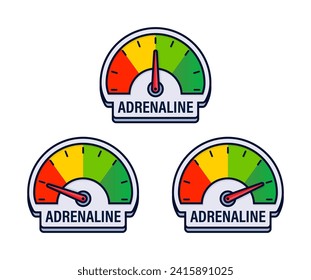 Level Monitoring Meters Vector Illustration with Vibrant Stress Response Indicators
