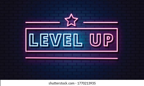Level Up Neon Sign, Neon Style