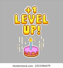 Subir de nivel en el cumpleaños, pixel art