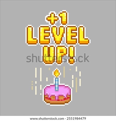 level up on birthday, pixel art