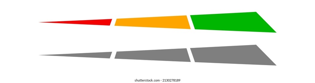 Level, progress bar, indicator. Low-high progression, guage, meter and scale. Benchmark, performance indication 