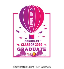 LEVEL UP Puple BALOON CONGRATS CLASS OF 2020 GRADUATION