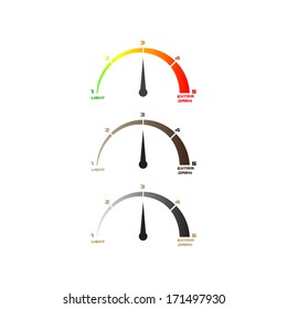 level scale coffee color, brown and black and white version