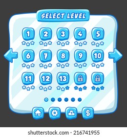 Level selection menu ice style