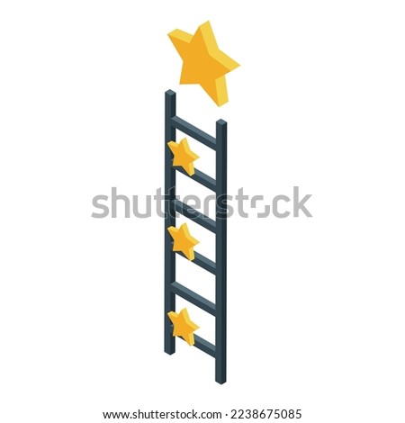 Level skill ladder icon isometric vector. Training capacity. Advanced career