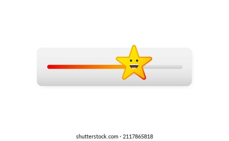 Level slider in flat style on white background. Flat vector. Arrow icon. Vector color icon
