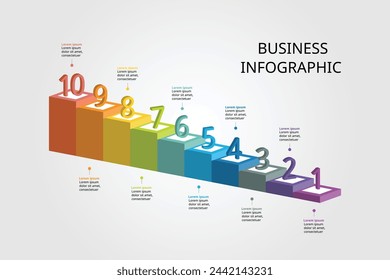 level template for infographic for presentation for 10 element
