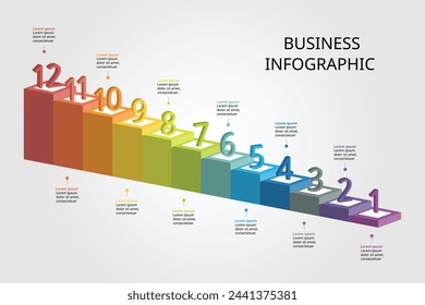level template for infographic for presentation for 12 element