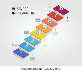 level template for infographic for presentation for 8 element