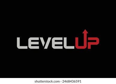 Level Up text logo icon design vector template