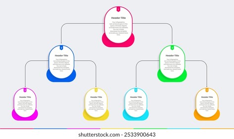 Level three Business Corporation Organizational distribution chart Infographics Design Template, Workflow diagram, flowchart, business hierarchy Concept tree chart, Level three Organizational chart 