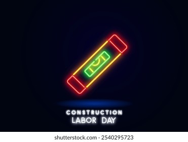 level tool repair neon light sign vector. level tool repair illustration