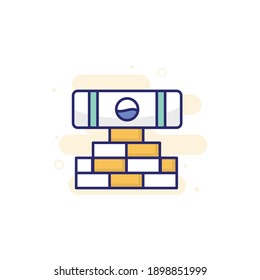 Level Tool vector filled outline icon style illustration. EPS 10 file 