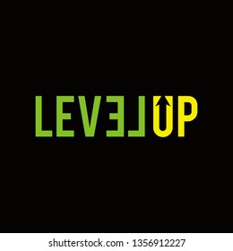 Level Up Typography Vector Logo