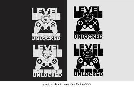 Level Unlocked Gaming Bundles,Vintage Gaming shirt,Kids gaming Shirt.6 year shirt.