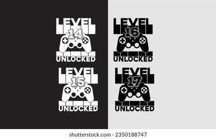 Level Unlocked Gaming Bundles,Vintage Gaming shirt,Kids gaming Shirt.14 year to 17 year gift shirt.