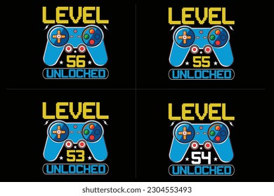level unlocked gaming  t shirt, gaming quotes t shirt, Gamer t-shirt Design