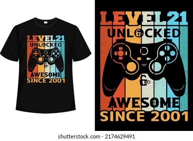level unlocked gaming t-shirt design