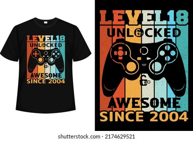 level unlocked gaming t-shirt design