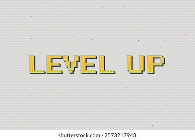 LEVEL UP. pixel art .8 bit game. retro game. for game assets in vector illustrations.