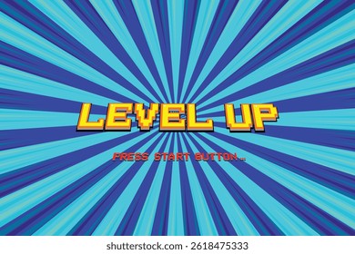 LEVEL UP. pixel art. 8 bit game. retro video game. for game assets in vector illustrations.