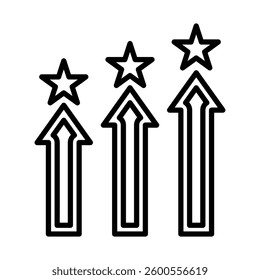 Level Up Vector Line Icon Design