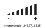 Level volume icon vector. Sign audio adjusment vector. Sound control illustration symbol.