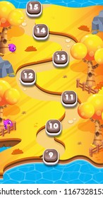 Level World Map for Mobile Games - Assets - For Game Reskin