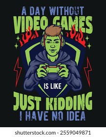 Level up your style with this bold gaming-themed t-shirt! Featuring eye-catching graphics and iconic gamer vibes, it's perfect for every player ready to dominate in style—on and off the screen!