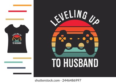 Leveling up to husband t shirt design