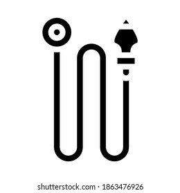 nivelación del vector de icono de glifo de peso. signo de nivelación de peso. símbolo de contorno aislado ilustración negra