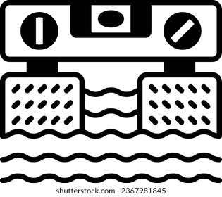Levelling Floor Screed vector color icon design, Handyman Services symbol, House Repairing sign, Civil Engineering and Building Contractor stock illustration, Masonry Surface Level concept
