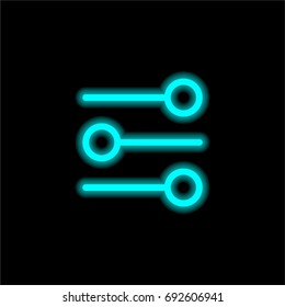 Levels blue glowing neon ui ux icon. Glowing sign logo vector