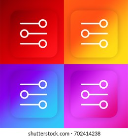 Levels four color gradient app icon set