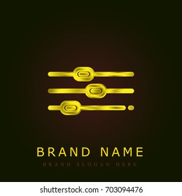 Levels golden metallic logo