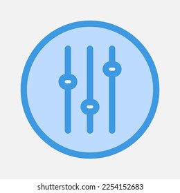 Icono de niveles en azul sobre la cámara, uso para presentación de aplicaciones móviles del sitio web