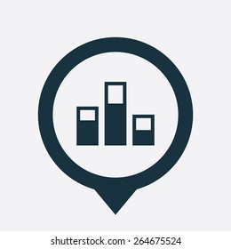 levels icon map pin on white background 