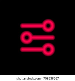 Levels red glowing neon ui ux icon. Glowing sign logo vector