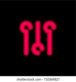 Levels red glowing neon ui ux icon. Glowing sign logo vector
