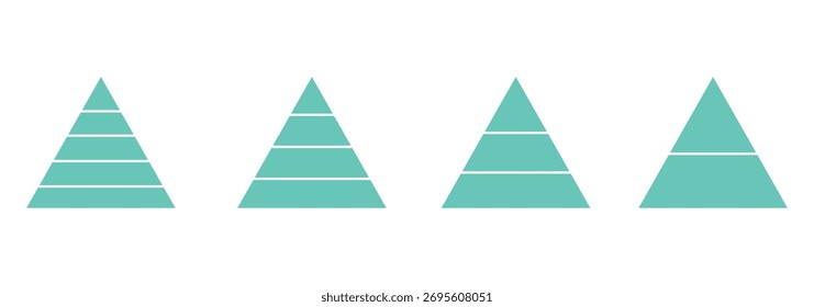 Níveis do ícone de pirâmide triangular. Diagrama de camada maslow. Gráfico de pirâmide triangular. projetado para apresentações comerciais, gráficos, materiais educacionais. ilustração vetorial. 