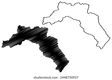 Bezirk Leventina (Schweiz, Schweizerische Eidgenossenschaft, Republik und Kanton Tessin, Tessin) Vektorillustration, Skizze anhängen Bezirk Leventina Karte