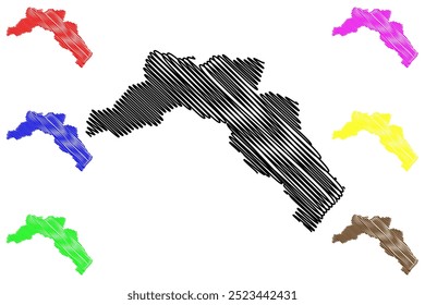 Bezirk Leventina (Schweiz, Schweizerische Eidgenossenschaft, Republik und Kanton Tessin, Tessin) Karte, Vektorgrafik, Skizze Bezirk Leventina Karte