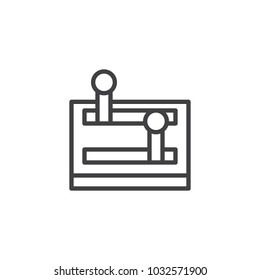 Lever arm outline icon. linear style sign for mobile concept and web design. Control lever simple line vector icon. Symbol, logo illustration. Pixel perfect vector graphics