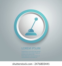 Lever blue icon flat style sign. Arm Lever Icon Vector Art Illustration