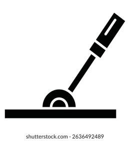 Lever icon Flat outline fill black and white
