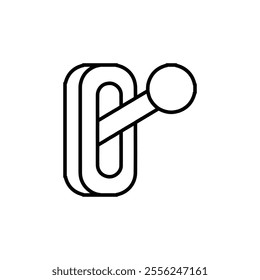 lever icon Flat symbol set outline