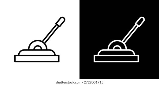 Icono de palanca. Objeto aislado sobre un fondo blanco y negro.